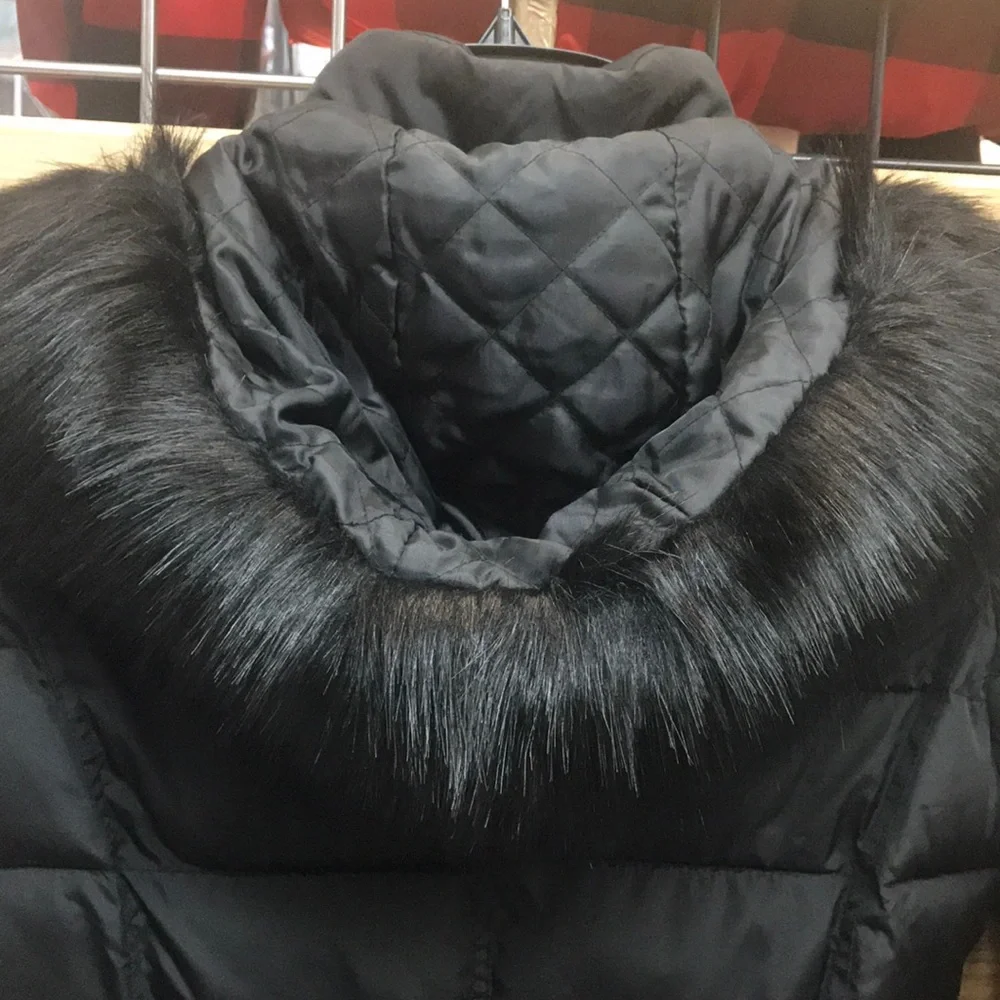 NWT,French Connection,Faux Fur Hoodie Puffer Jacket - Picture 7 of 17